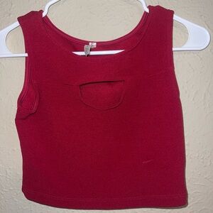 Beautiful Vintage Red Velvet Sleeveless Crop Top